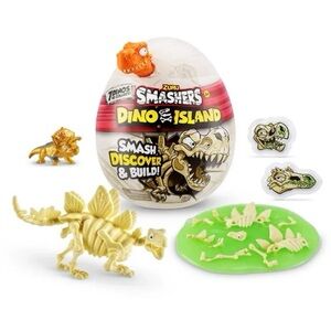 NEW Smashers Dino Island Nano Egg by ZURU with 6 Hidden Surprises NEW (Orange)